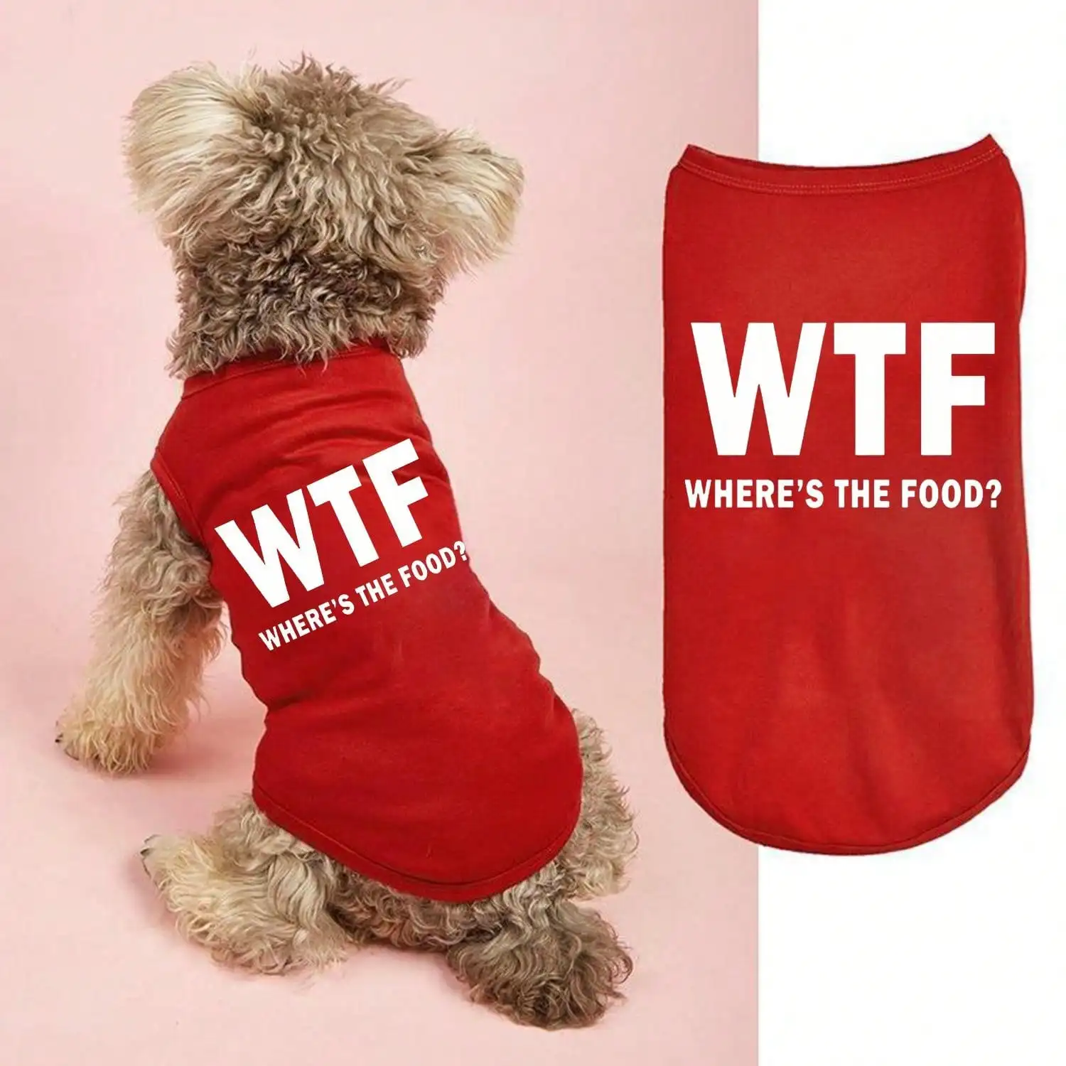 1 Letter Printed Dog Vest with Playful 