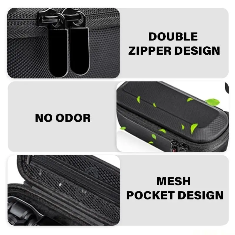 E56B Versatile Travel Case for Pocket 3, Water Resistant Black Nylon With Secure Zippers Closure And Organizational Pockets