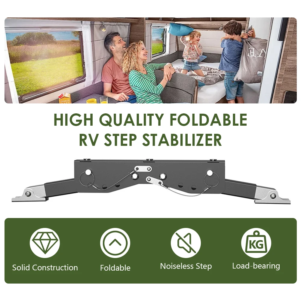 

RV Foot Stabilizer Multi-Purpose Adjustable Pedal Bracket Step Board Support Bracket for Easy Installation & Enhanced Stability