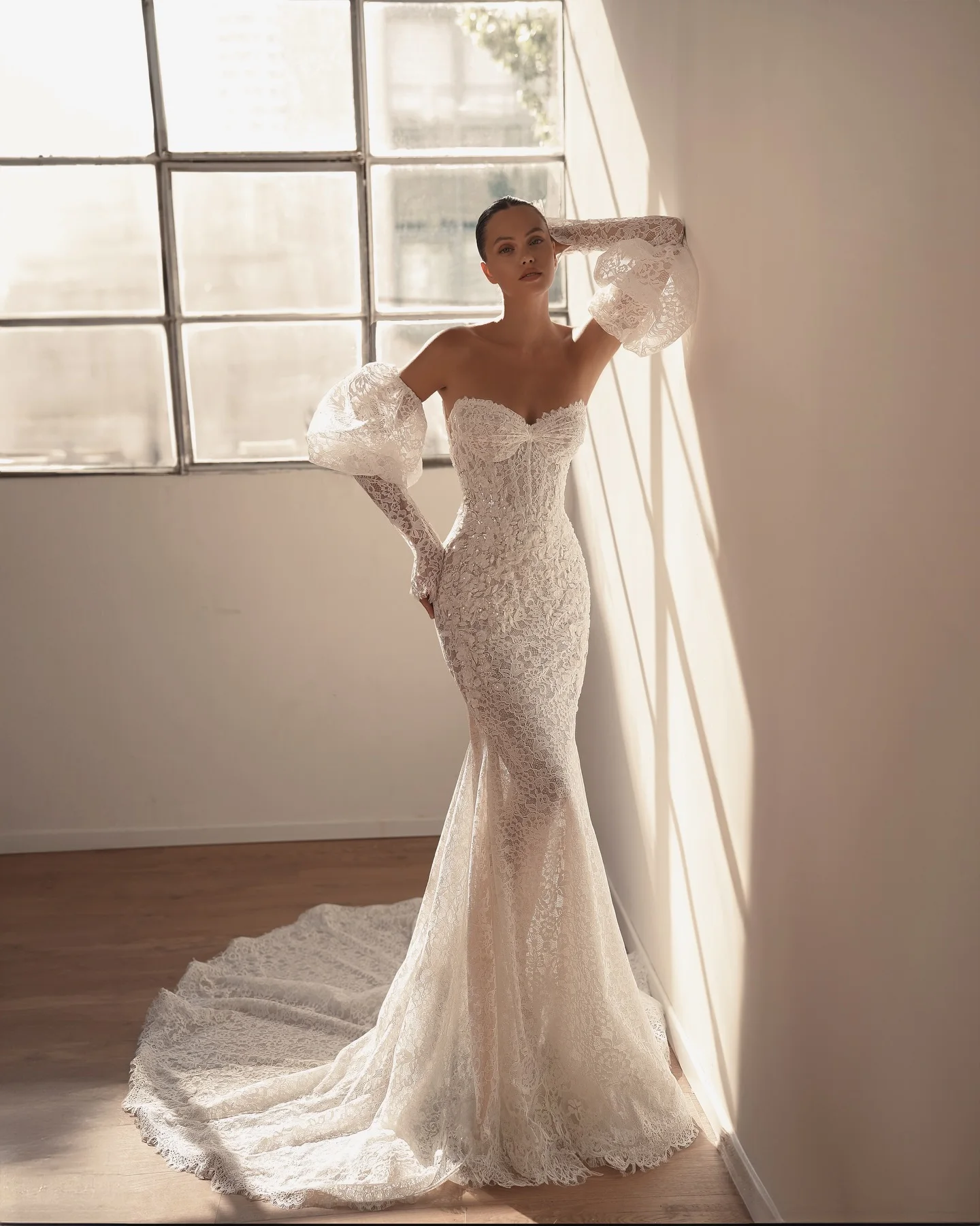 

Vestido De Novia Encaje Mangas Desmontables Sirena Vestidos Curvy Blanco Bespoke Wedding Dress Boda Civil Dresses For Brides