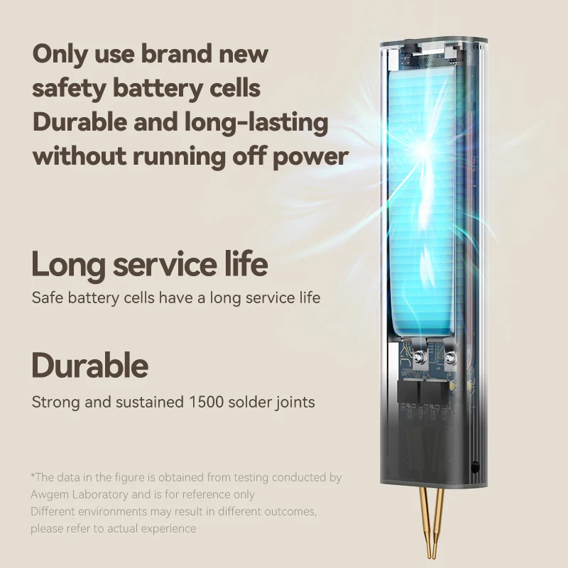 Awithz ポータブルハンドヘルドバッテリースポット溶接機 90段階調整可能 18650用 溶接アイロン ステンレス鋼対応 2Mニッケル付き