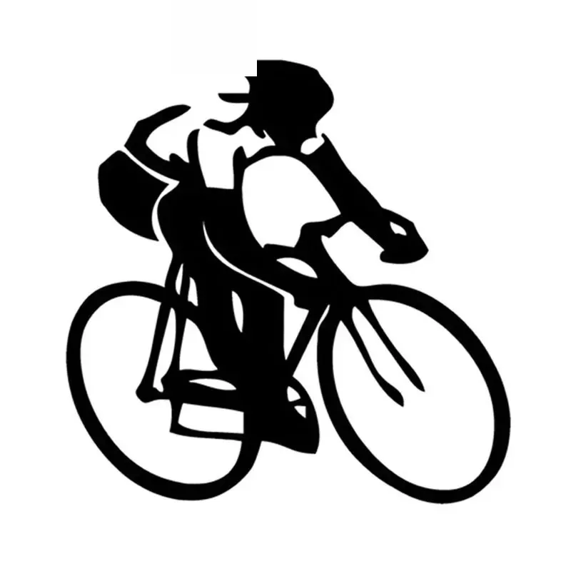 Bicycle Sports Creative Stickers High Quality Car Decals Personalized Pvc Waterproof Car Window Decals Black/white, 14cm*14cm