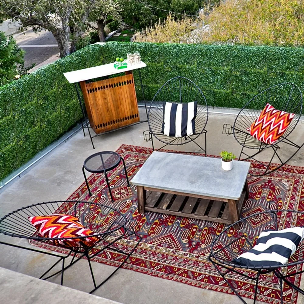 "مجموعة من 3 ألواح خضراء من خشب البقس الاصطناعي مقاس 40 × 40 بوصة لديكور الحديقة الخارجية والداخلية" #2