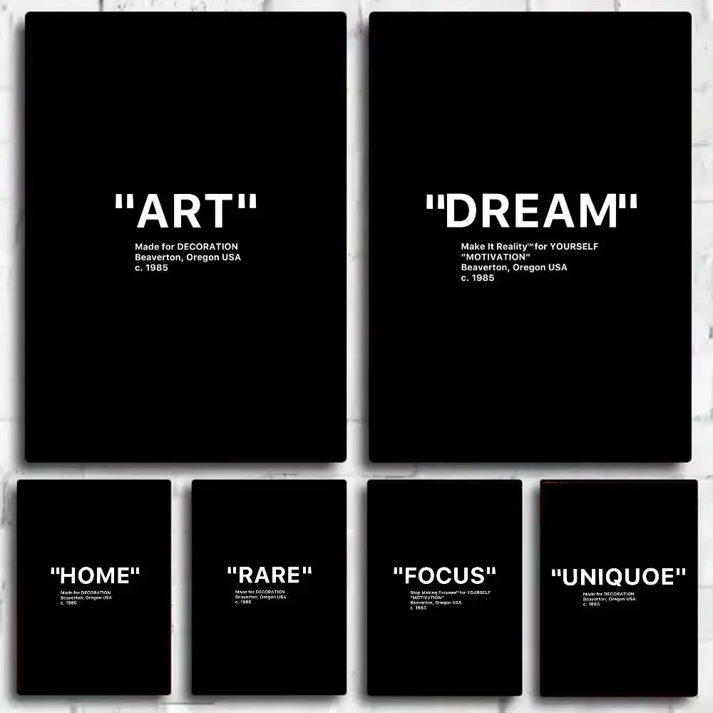 Modernes schwarz-weißes minimalistisches Zitate-Poster, HD-Kunst, klebrige Wand, wasserdicht, Zuhause, Wohnzimmer, Schlafzimmer, Bar, ästhetische Dekoration