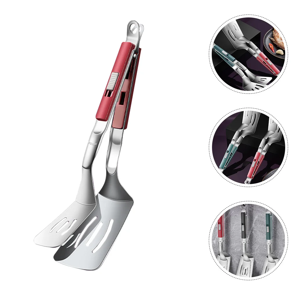 

1pc Fish Frying Spatula Stainless Steel Non-Stick Cooking Tool Upgraded Locking Mechanism For Home Restaurant Kitchen
