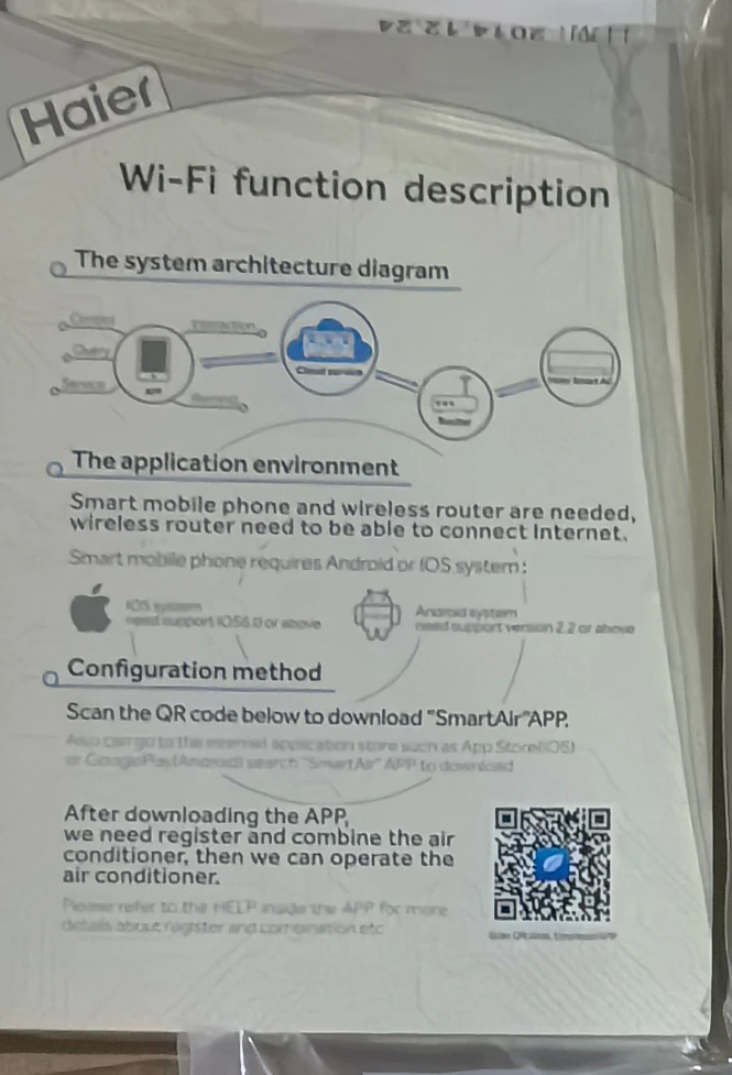 Haier air conditioner universal WIFI transmitter networked mobile APP control WM01 0011800292F  0011800292E MK-QTWIFI-15