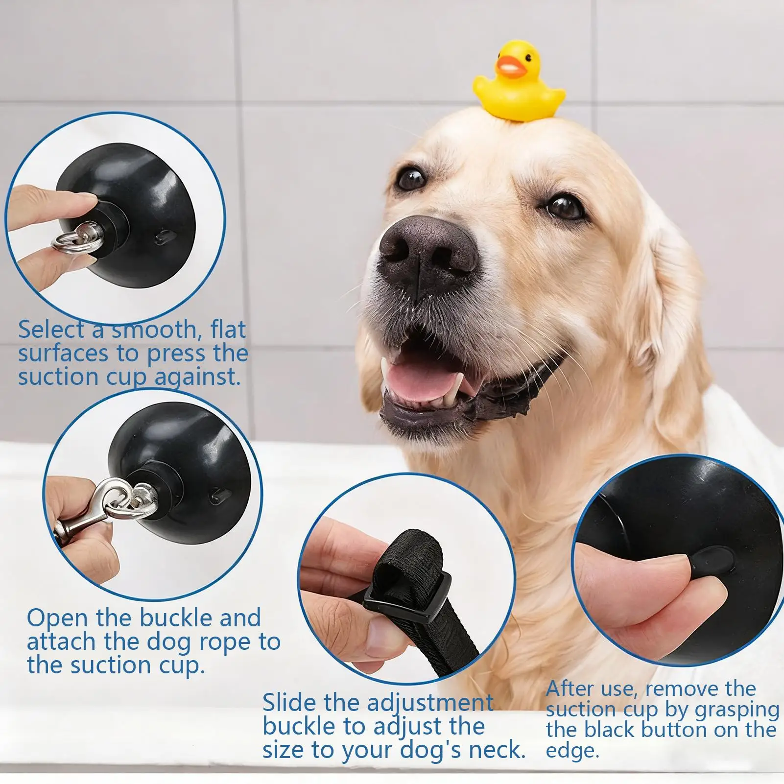 Dog Grooming Loop Adjustable Suction Base Band Groomer Helper For Bathing Nail Trimming Restraint Home Pet Care Salon