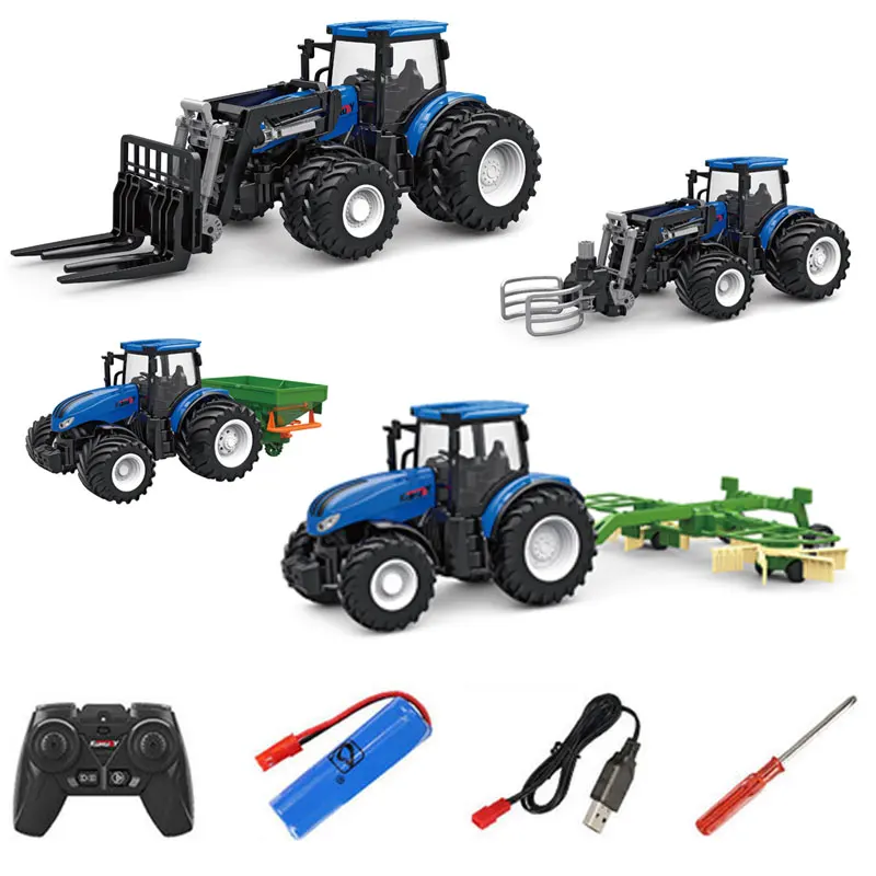 

1:16 RC Car Remote Control Farm Tractors Agricultural Trailer LED 27MHZ Radio RC Farmer Alloy Trucks Electronic Toy Boys Gift