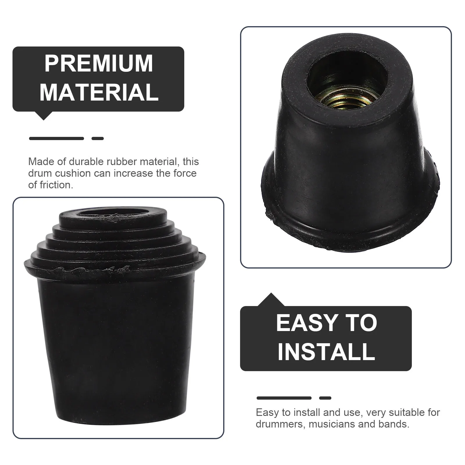 

10pcs Bass Drum Sleeve Replacement Rubber Foot Pads Non-Slip Support Cushion For Drum Kit Accessories Stand Feet Sleeves