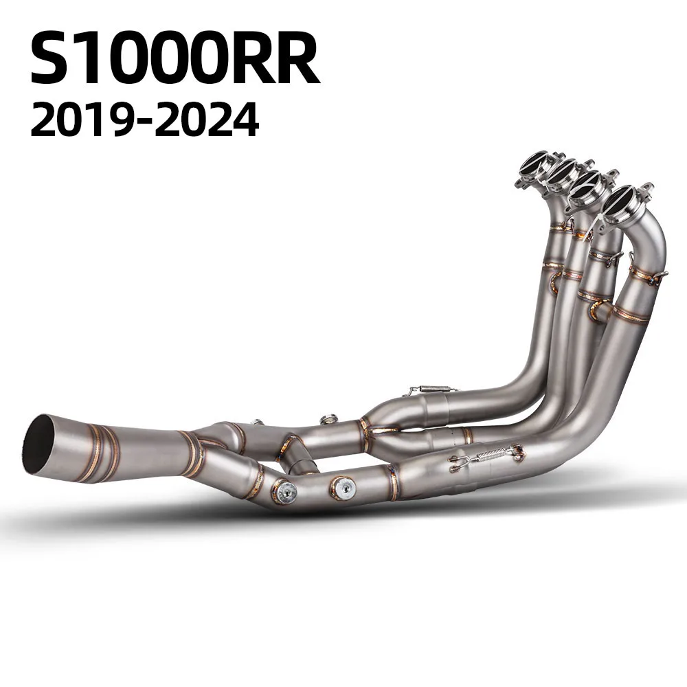 

Slip On Motorcycle Exhaust System Stainless Steel Front Header Link Pipe 60mm Escape For BMW S1000RR S1000R 2019-2024