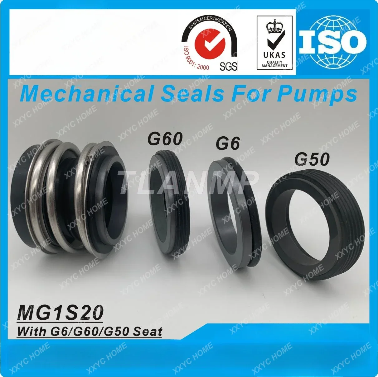 

MG1S20-53 , MG1S3-53 , MG1S20/53-G60 , Shaft size 53mm TLANMP Mechanical Seals With G60/G6 seats