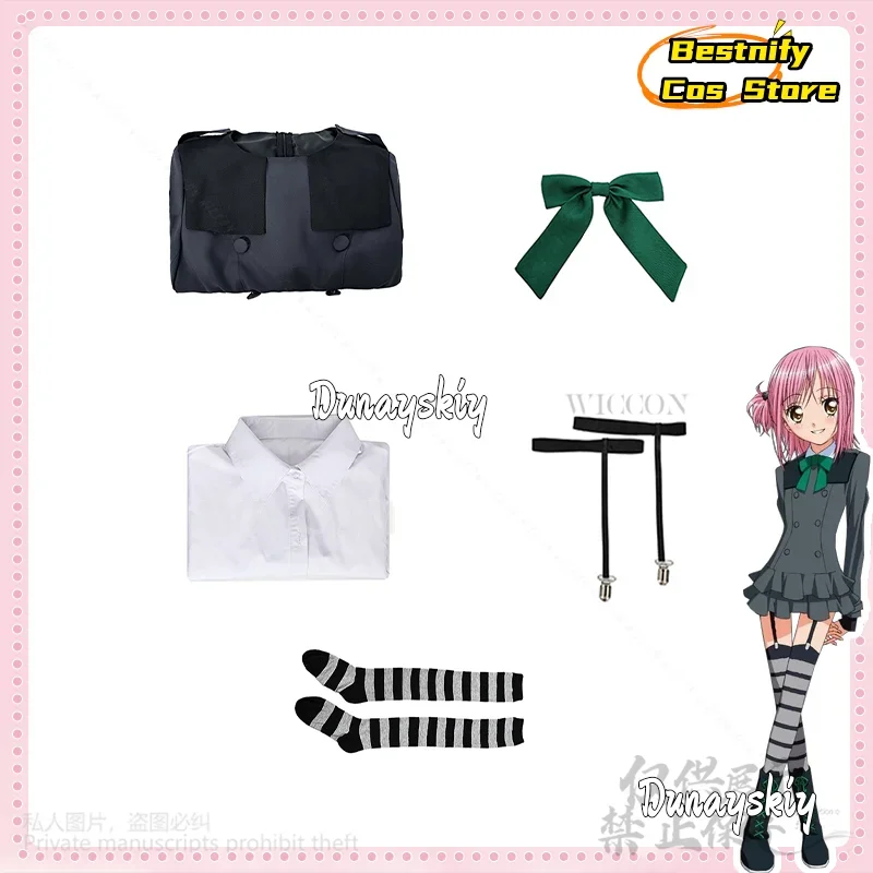 CosplayShugo Chara Hinamori Amu 코스프레 애니메이션 의상 카와이 레이디 그레이 슈트 스커트 JK 교복 섹시한 스타킹 로리타 맞춤