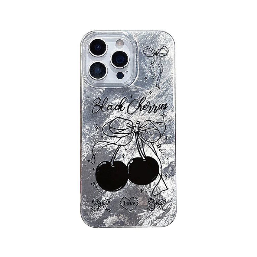 깃털 질감 폰 케이스 (아이폰 16, 15, 14, 13 Pro, 12, 11 Max Plus, 16Pro용) 체리 페인팅 폰 케이스, 맞춤형 15Promax 커버