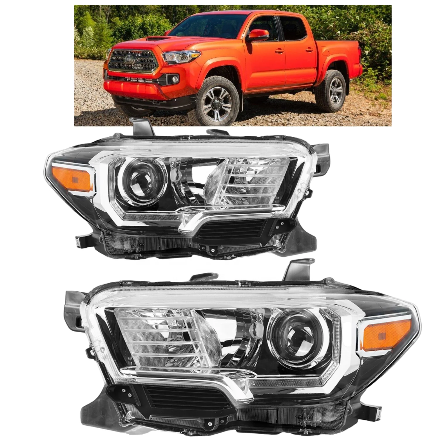 

TACOMA 2016-2019 LED Headlight USA Type Day Running Light HeadLamp Auto Front Light Parts OEM 81150-04270 81110-04270 for Toyota