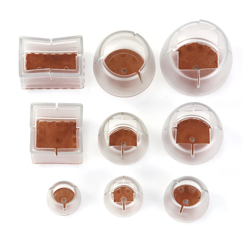 12Pcs Brand New Table Chair Leg Caps Assorted Round Square Rectangle Silicone Floor Protector Furniture Table Feet Covers
