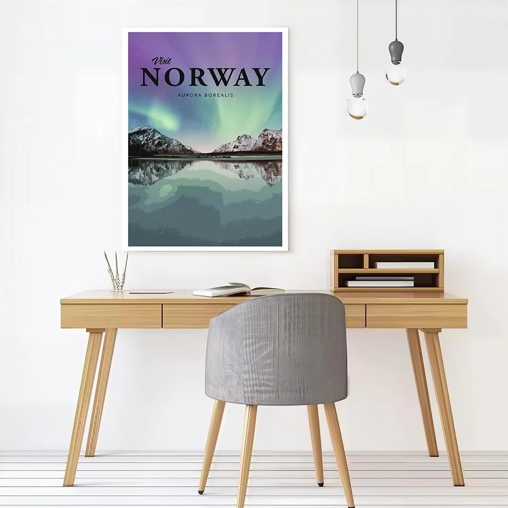 Visit Norway Canvas Wall Art Poster Custom Wall Paintings Personalized Photo Printing for Decorative Picture Home and Decoration