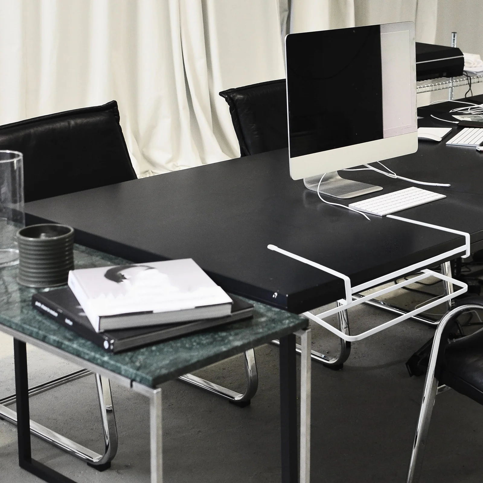 

Under Desk Laptop Holder Iron Storage Rack For Office Dormitory Desktop Organizer Multi-Function Table Shelf Hanging