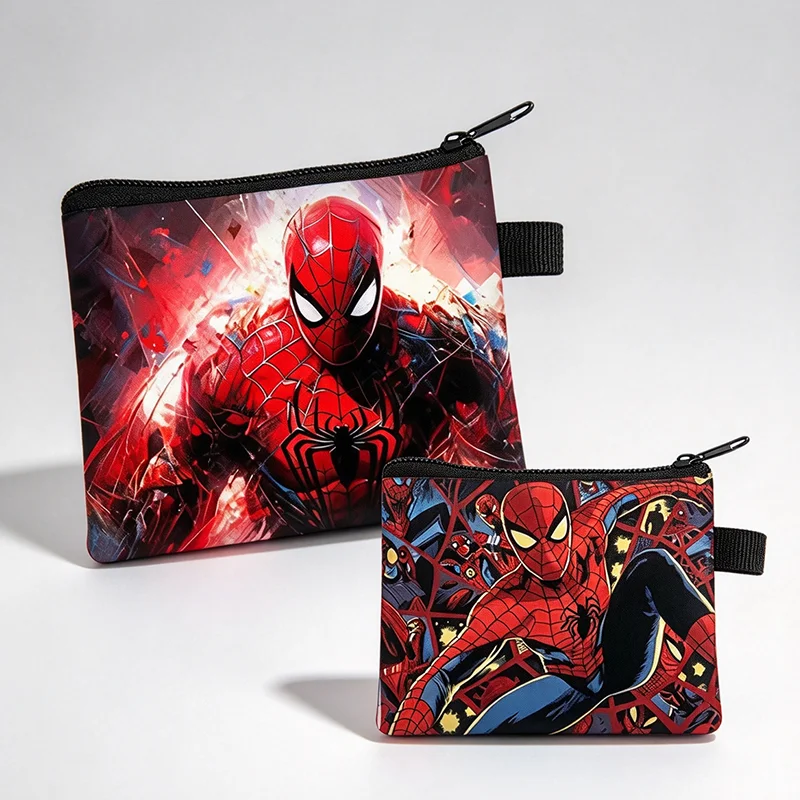 Marvel's Spider-Man Wallet, Coin Purse, Portable Canvas Earphone Storage Pouch for Men, Zipper Pouch, Coin Wallet