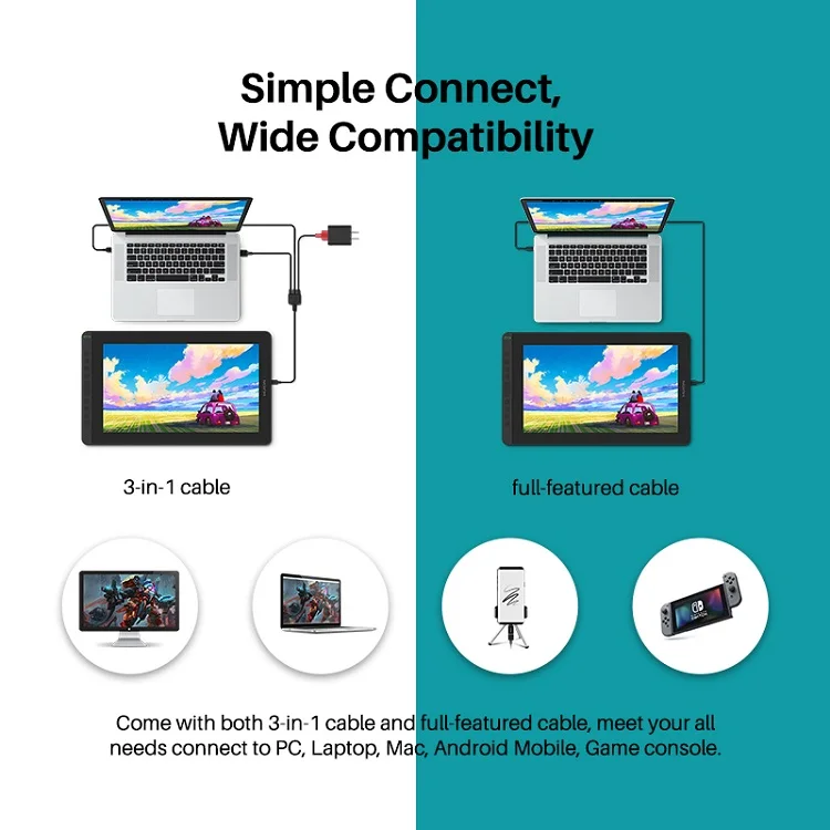 Original Kamvas 16(2021) 15.6 Inch Screen Full-Laminated Professional Graphic Monitor Drawing Tablet
