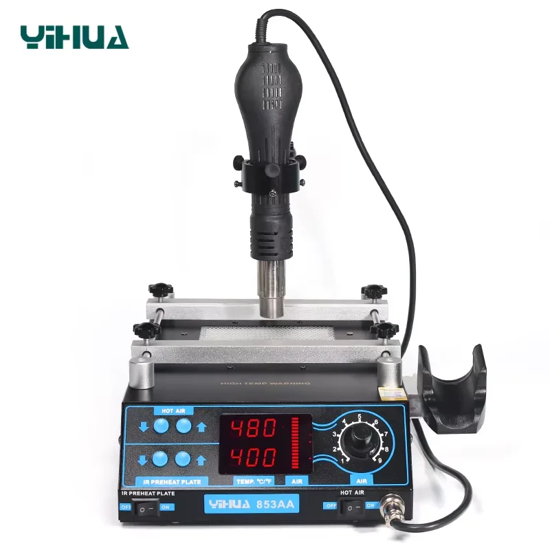 

YIHUA 853AA High power ESD BGA rework station PCB preheat and desoldering IR preheating station 110V/220V EU/US PLUS