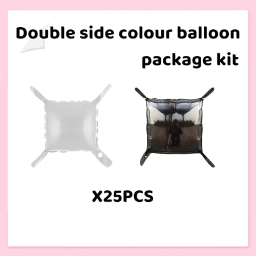 Black and White Checkered Mylar Square Foil Balloon Wall Tunnel Arch Metallic Double sided Flat Balloon Garland Kit Checkerboar