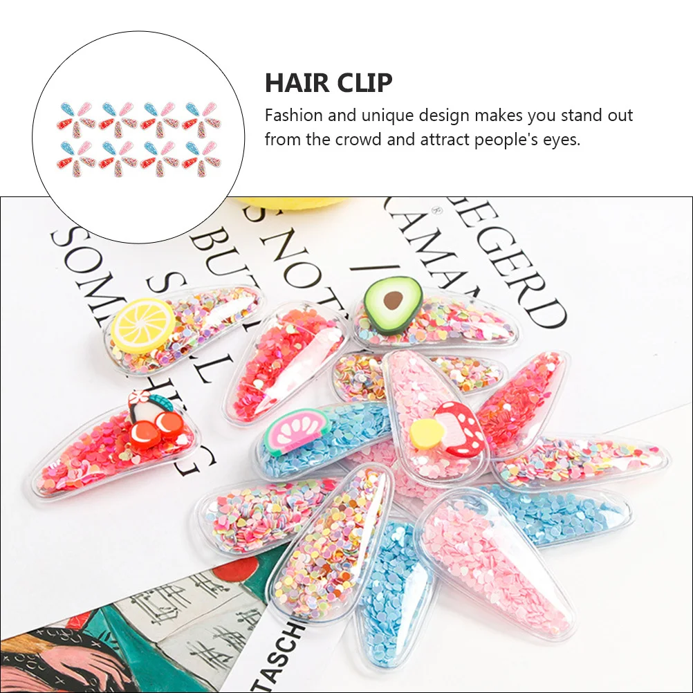 40pcs Water Drop Hair Clip Set Pvc Diy Hairpins Shiny Transparent Barrettes For Women Fashion Hair Accessories Travel Outing