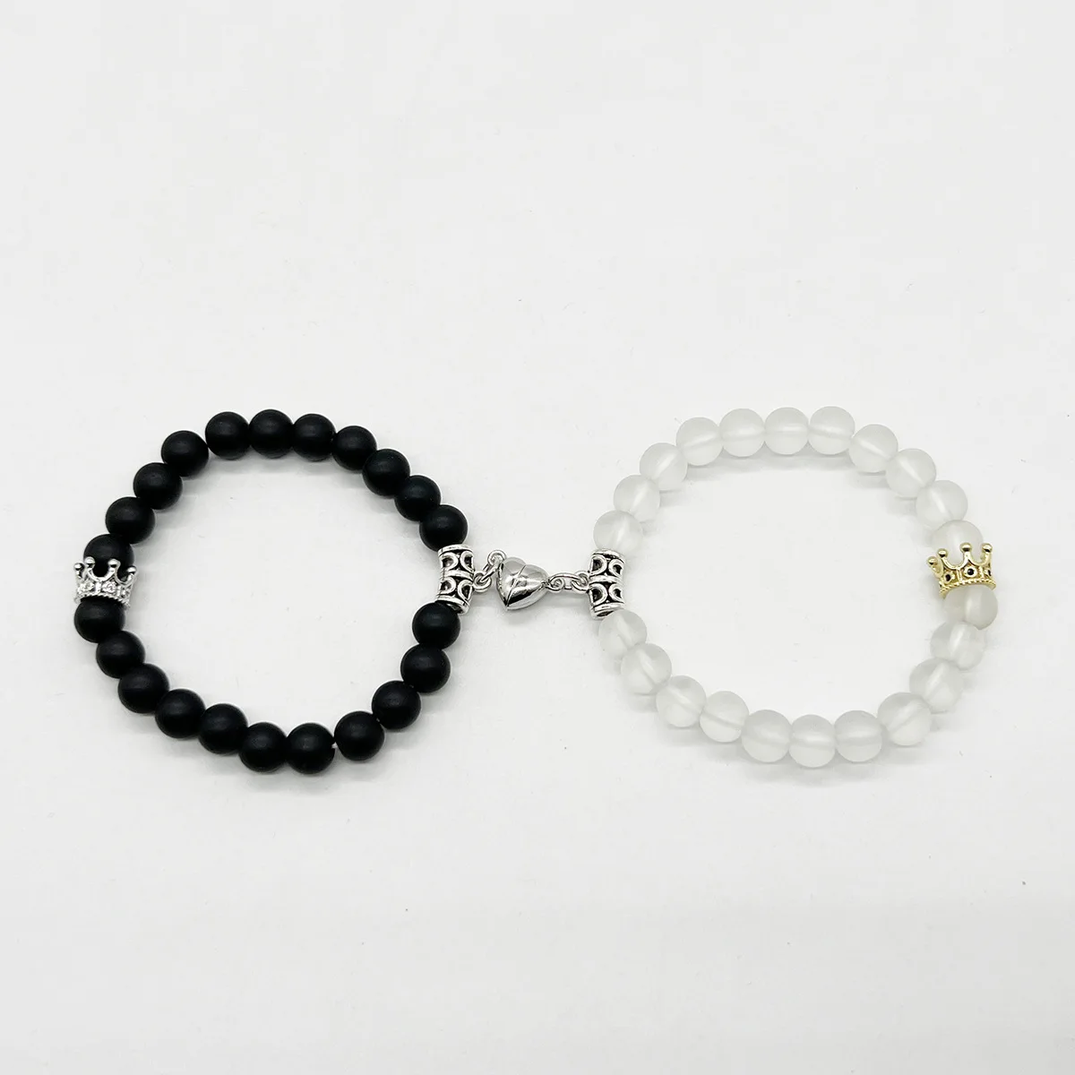 2pcs Handmade Heart Magnet Bracelets Lover Couple Glow Matching Bracelet Wicked Witch Movie Inspired Bracelet Friend BFF Jewelry