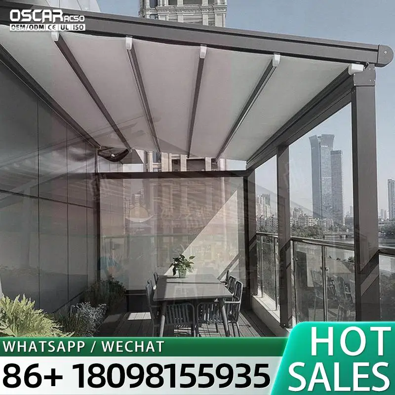 

Outdoor Waterproof Motorized Retractable Roof System Operable Pergola for Garden Patio Balcony Retractable Canopy Pergola