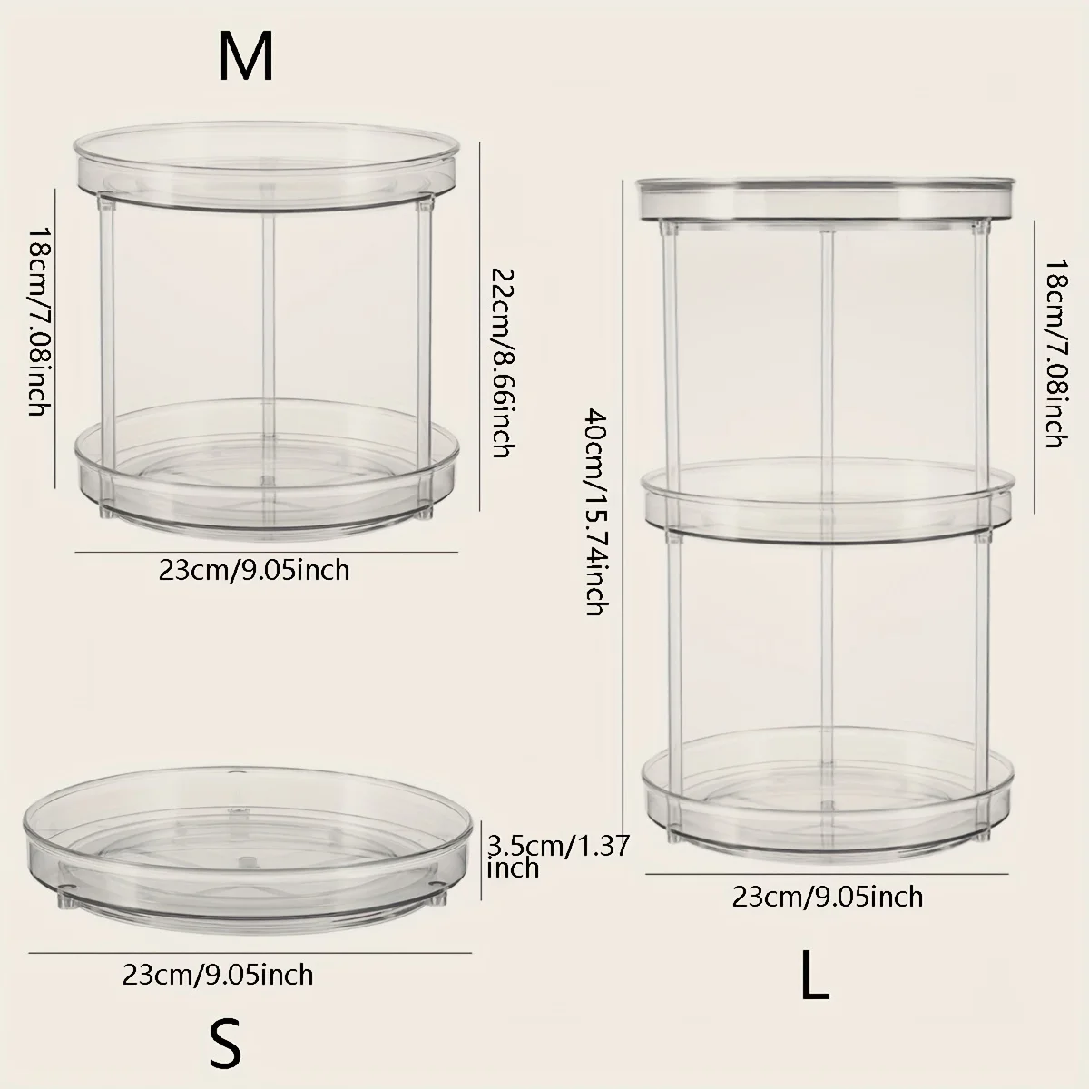 1PC-360 ° rotating cosmetic storage box, kitchen seasoning organizer, multi-layer space saver