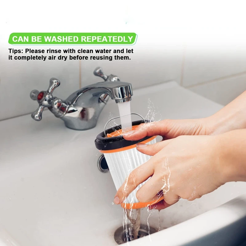 6 Pack Fabric Vacuum Filter With Brush For Shark WV201 WV200 WV205 WV220 WANDVAC Handheld Vacuum