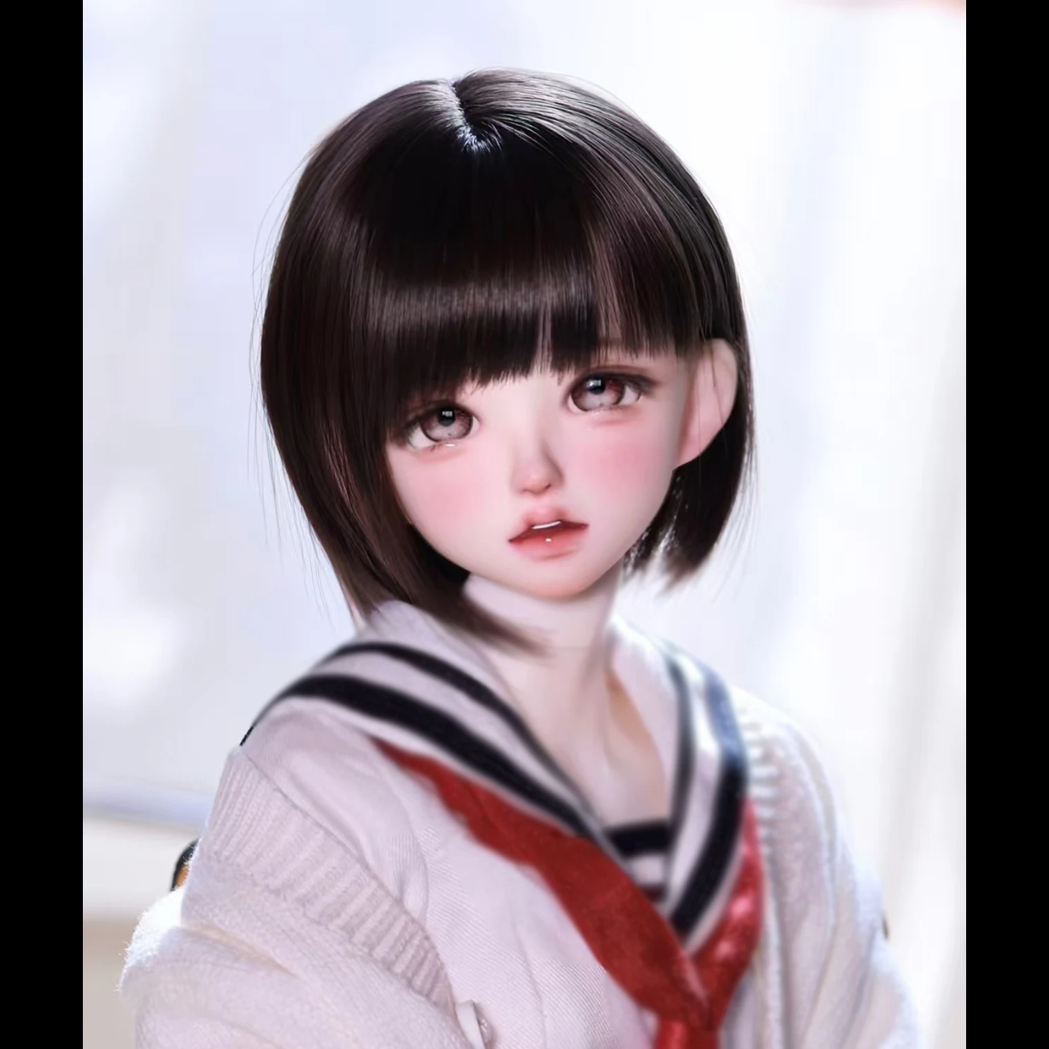 Lovely Doll 1/4 BJD Doll Head With Body No Makeup Resin Material DIY Girl Doll No Makeup With Body For Gifts