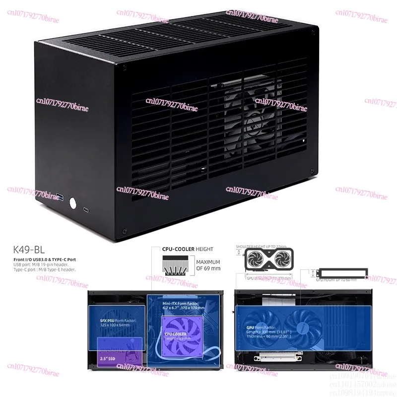 

Small Case ITX Mini Gaming PC Console Compact SFX K49