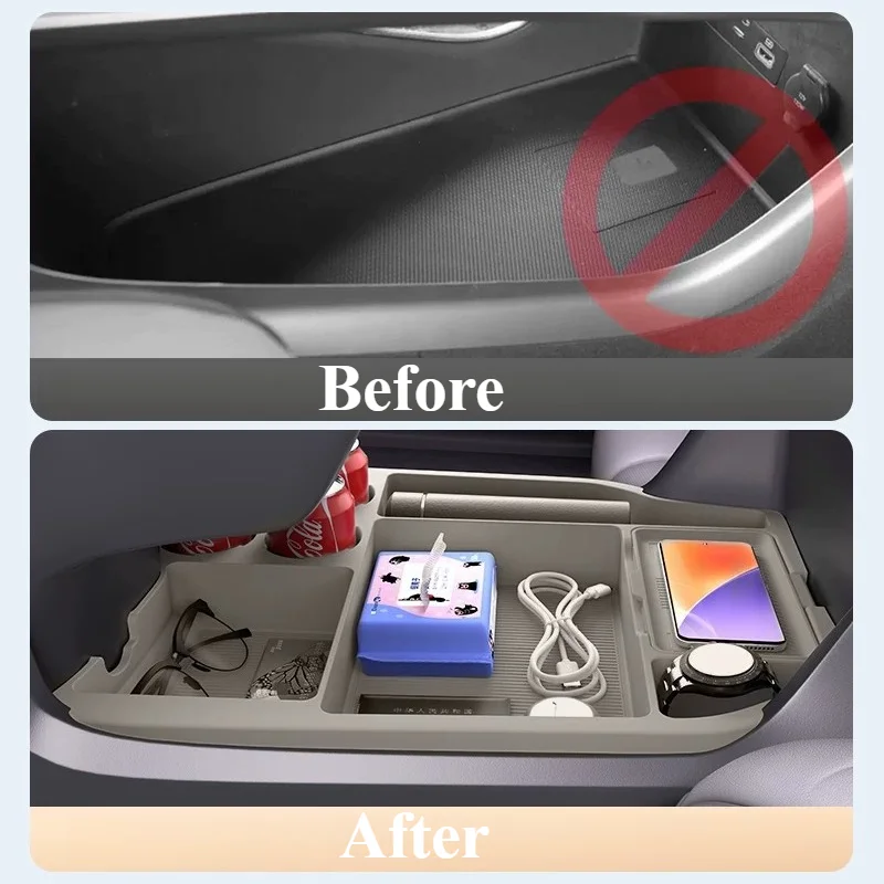 For Toyota Sienna 2024 Center Console Storage Box Lower Organizer Tray Interior Accessories Complete Kit