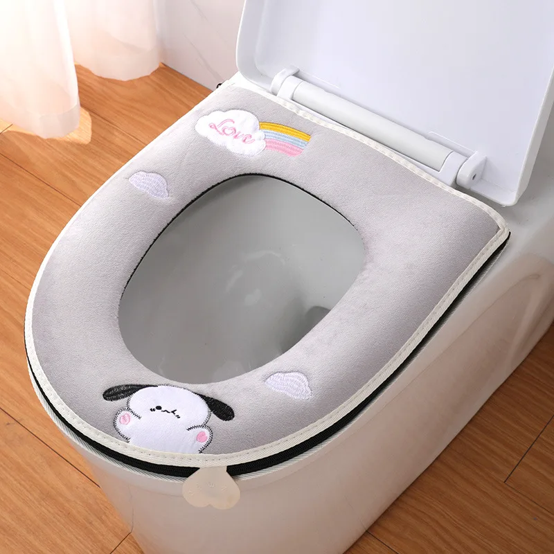 New soft toilet seat pads cushion warm for home closestool cushion zipper V O U toilet mats potty cover winter universal WC Cape