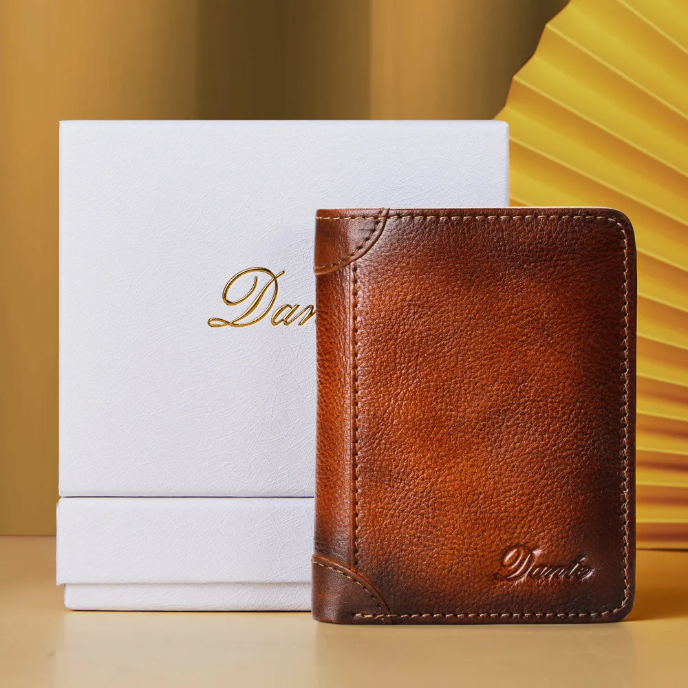 New Brand Men's Wallet Made of Leather Mini Coin Purse Money Clip Anti-theft Swipe Small Passport Cover Bag