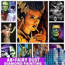 Fairy Dust AB Bride of Frankenstein 5D DIY Diamond Painting Mosaic Horror Movie Embroidery Full Drill Cross Stitch Home Decor