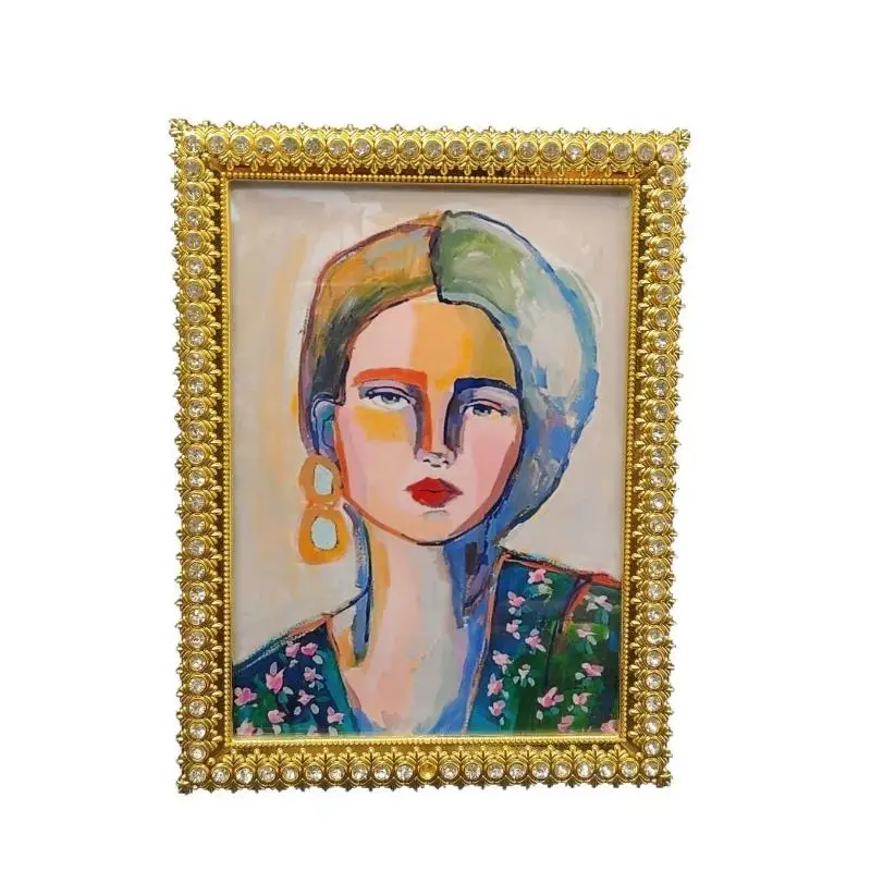 6/7/10 polegadas foto de metal dourado fazendas marco fotos quadro decorativo para decoração de quarto