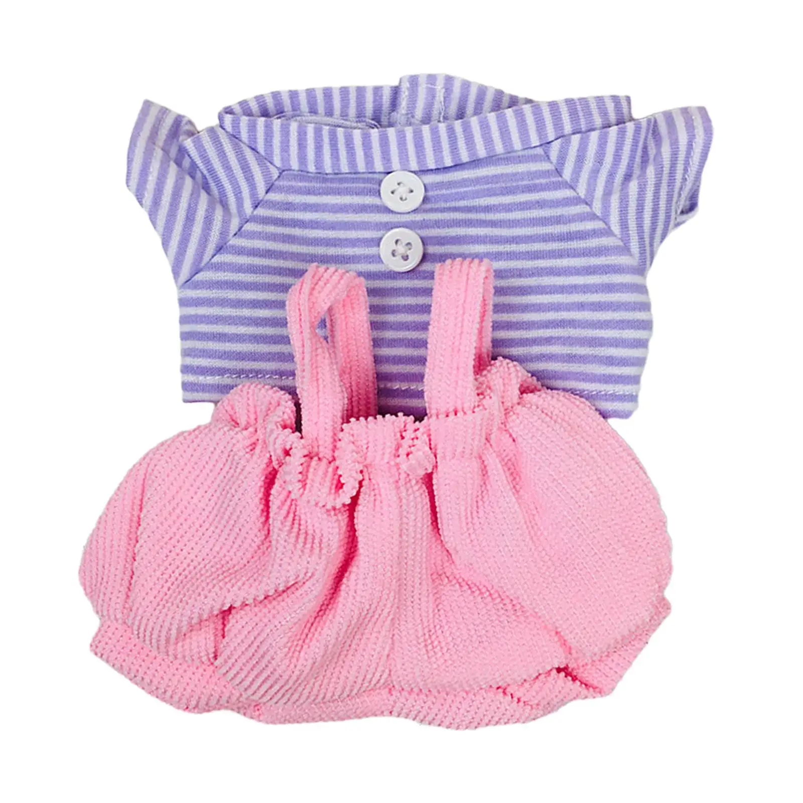 Doll Clothing Set for 17cm Cotton Pendant Dolls Casual Wear Outfit Dress Up Costume Soft Fabric Miniature Decor Accessories Gift