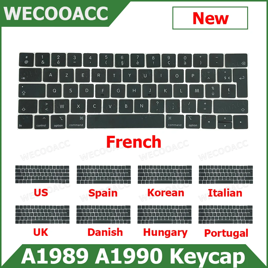 New US UK Spain Korean Danish Italian French Keyboard Keys Keycap For Macbook Pro Retina 13