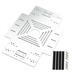 Chasis de aleación de aluminio de placa de Metal grande con acoplamientos de 50mm para Arduino STM32 Mecanum Wheel Robot Car chasis DIY piezas de juguete