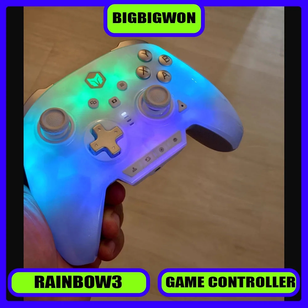 

BIGBIGWON Rainbow3 Game Controllers Wireless Gamepads Bluetooth 1000HZ Long Battery Life 3.5mm Audio Interface for PC Switch