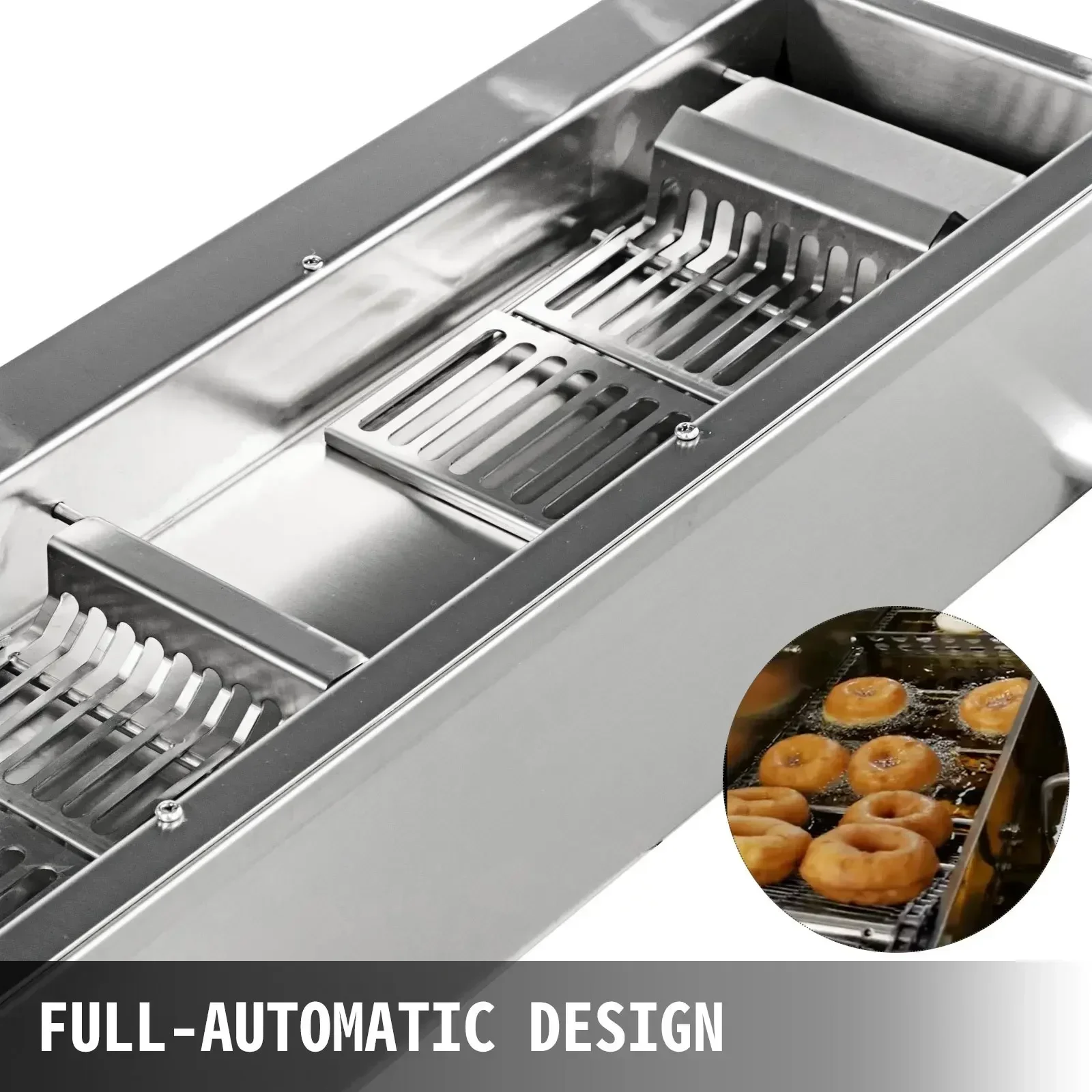 VEVOR Commercial Automatic Donut Making Machine 7L Hopper Stainless Steel Doughnut Maker 3 Sizes Molds Fryer Kitchen Appliances