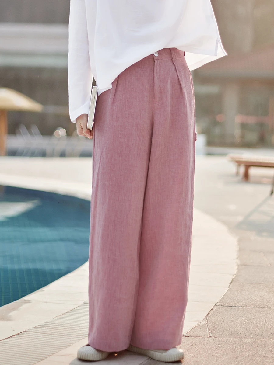 

Новые женские повседневные широкие брюки из льна с высокой талией, свободные, универсальные, прямого кроя, в художественном стиле, для весны, осени и лета