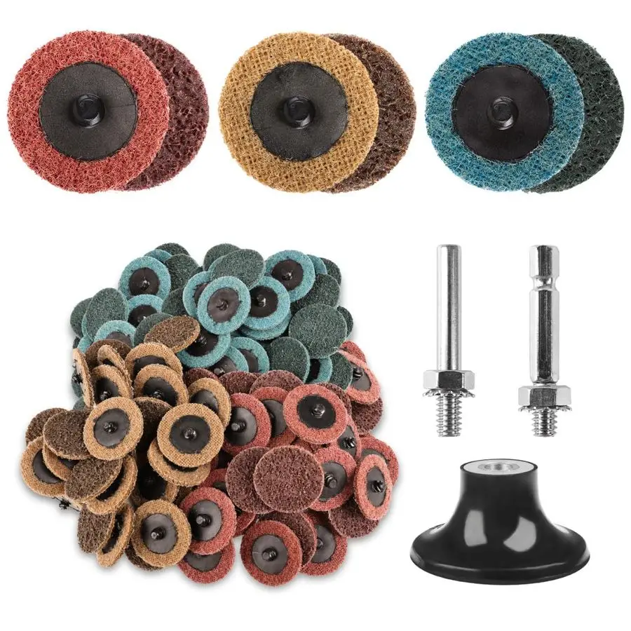 

2-дюймовые быстросменные шлифовальные диски, набор 90 шт., пневматическая шлифовальная машина для кондиционирования поверхности, шлифовальные диски с 1 4-рулонным держателем замка Pa