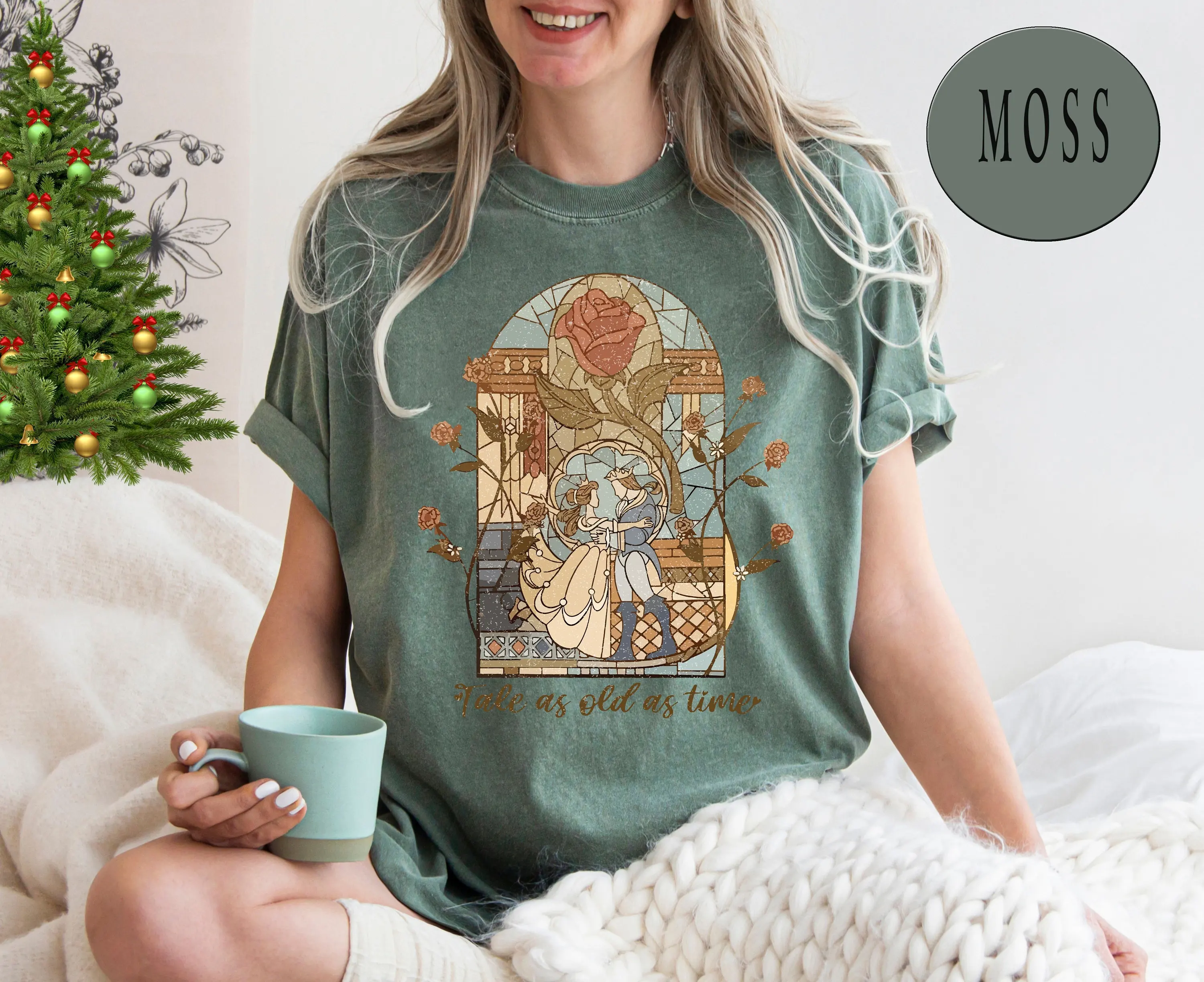 Tale As Old As Time Slogan Women T-shirt Warm Prince Princess Rose Ecclesia Vintage Print Female Shirt Retro Casual Girl Tops