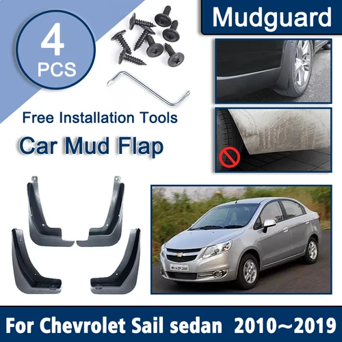 Imagen 1 del producto Guardabarros de coche para Chevrolet Sail Nuevo Classic 2010-2019 2011 accesorios guardabarros protector contra salpicaduras guardabarros delanteros traseros repuestos