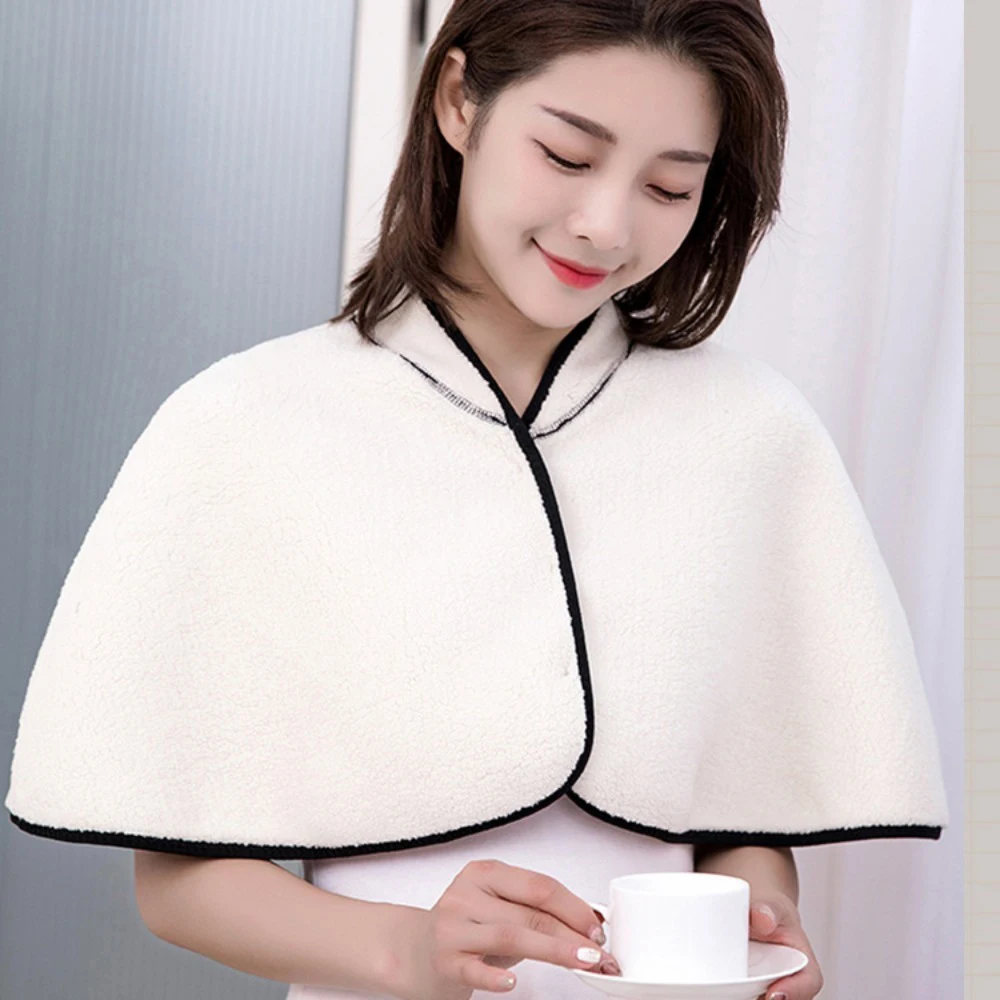 Imitation Sherpa Shawl Plush Neck Scarf Shoulder Pads Autumn and Winter Protect Against Cold and Warmth Simple Solid Color