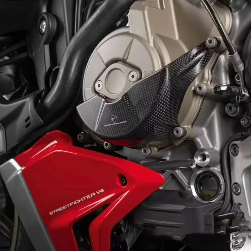 

For DUCATI Panigale V4 V4S 2025 Motorcycle Left Engine Crankcase Protection Cover Carbon Fiber Accessories