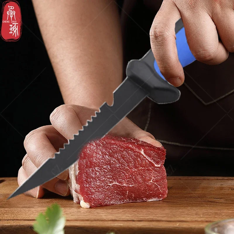 WXCOO Fish Filleting Knife Stainless Steel Meat Cutting Multifunctional Fish Killing Knives with Cover Cooking Butcher Knife