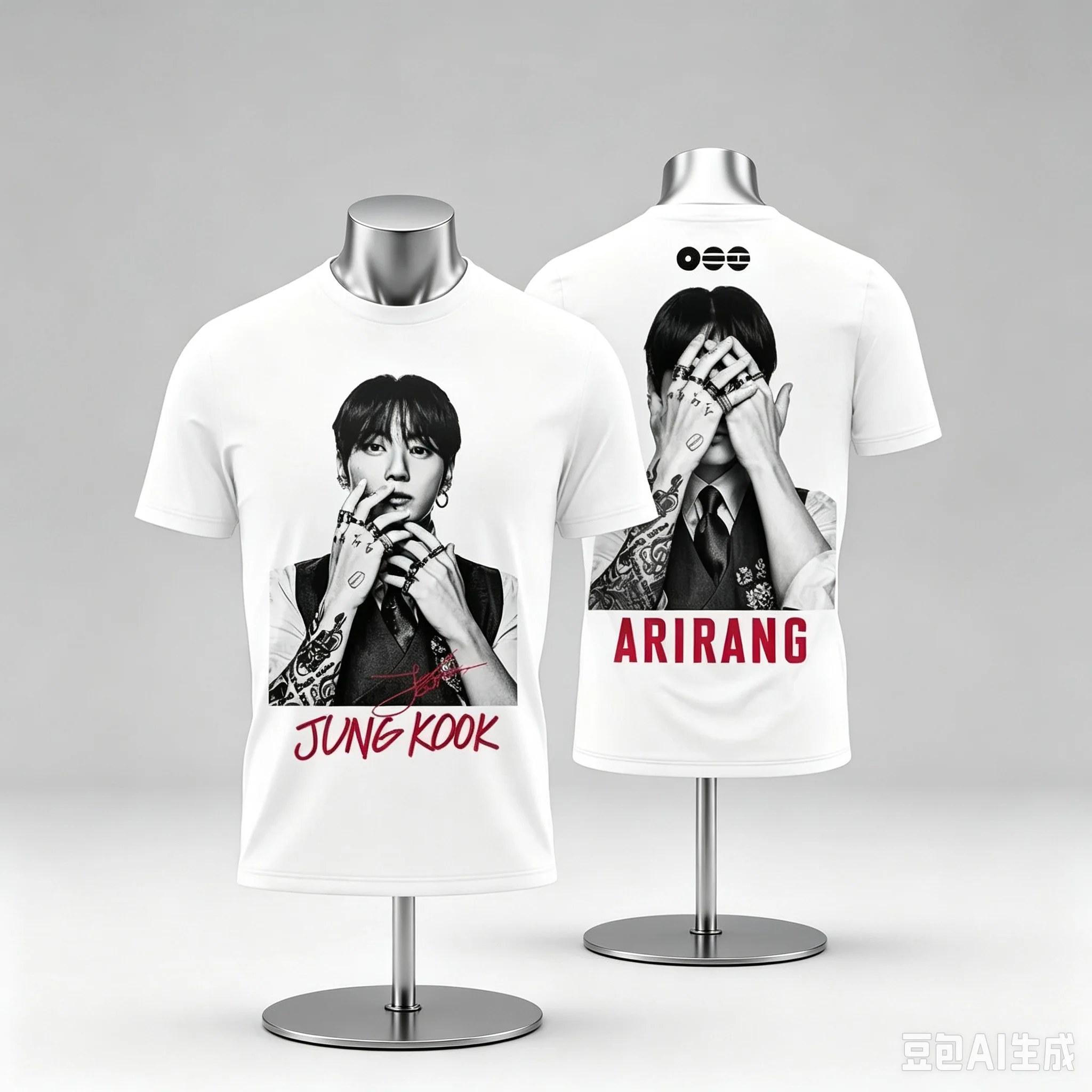 FamilyMatching Arirang Design Double Sided T-shirt 2026 World Tour Summer T-shirt Y2k Clothing Oversized Shirt